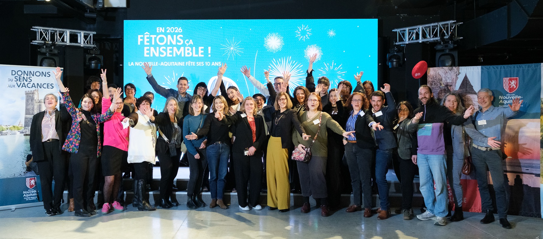 Groupe de professionnels du Tourisme de Nouvelle Aquitaine présents à "Partir en France" à Paris en janvier 2026.